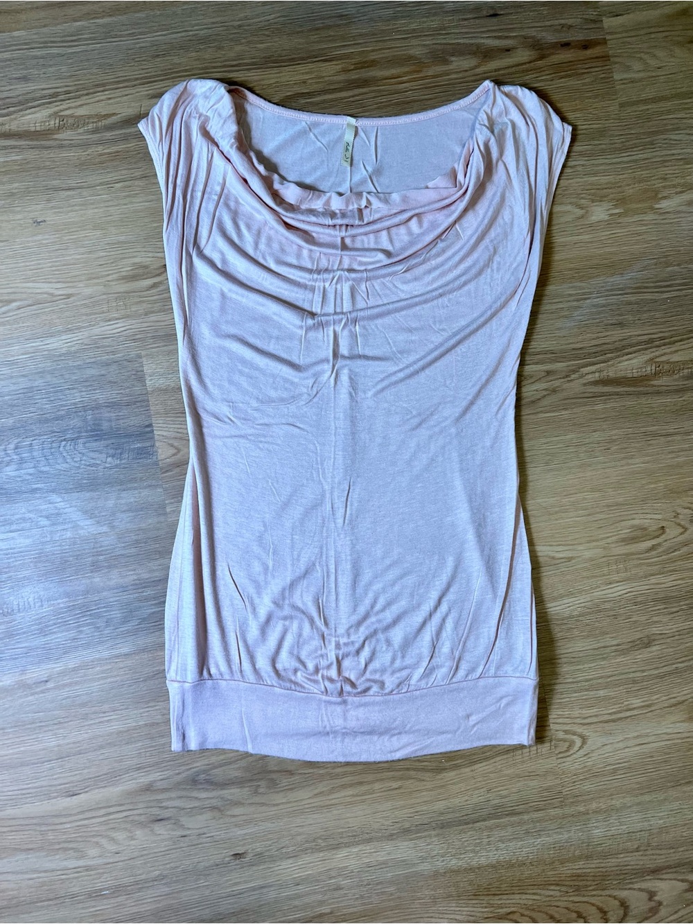 Bella D. Light Peach Draped Neck Camisole Tank
